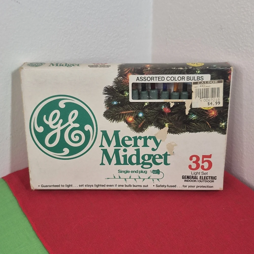 Vintage GE Merry Midget Christmas Lights – 35 Assorted Color Bulbs Tested Works